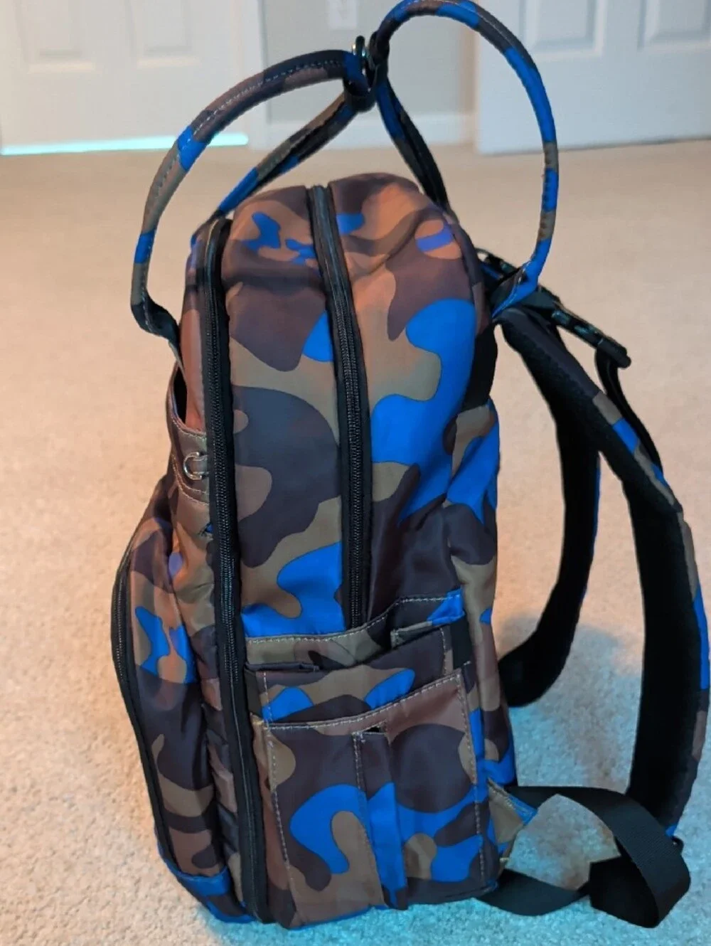 Blue Camo Diaper Bag Backpack - BabbleRoo